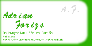 adrian forizs business card