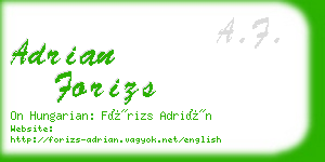 adrian forizs business card